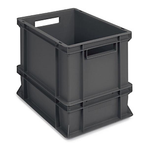 Euro přepravka ekonomická, 400x300x320 mm, 100% recyklovaná, šedá