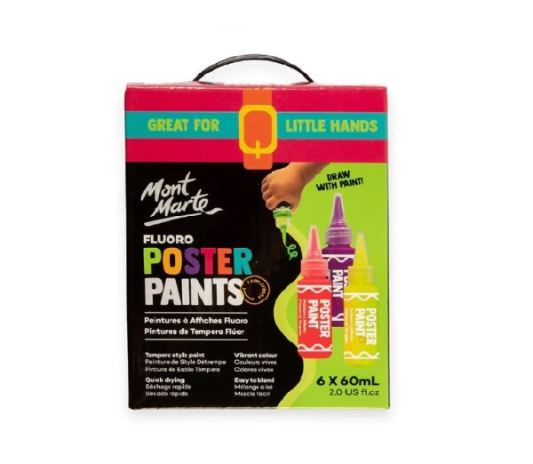 Mont Marte Mont Marte, MPST-6002, sada temperových barev s aplikátorem, neonové odstíny, 6 ks