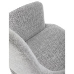 Židle jídelní, šedá látka, 360° vratný mechanismus, černý kov