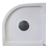 MEREO - Sprchový box, čtvrtkruh, 90 cm, satin ALU, sklo Point, zadní stěny bílé, litá vanička, se stříškou CK35122KMSW