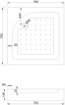 MEXEN/S - Rio čtvercový sprchový kout 70 x 70, dekor, chrom + vanička Rio 860-070-070-01-20-4510