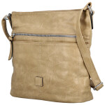 Trendy dámská koženková crossbody kabelka Tomila, béžová