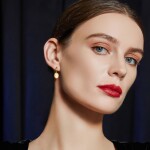 Stříbrné náušnice s opálem Camille – stříbro 925/1000, Zlatá