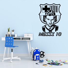 Samolepka Lionel Messi 10 Barva: černá, Velikost: 80 x 57 cm