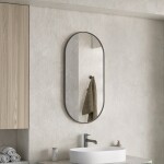 Erga Oval, oválné zrcadlo 45x90cm, černý rám, ERG-V01-OVAL-4590-BK