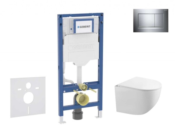 GEBERIT - Duofix Set předstěnové instalace, klozetu Gaia a sedátka softclose, tlačítko Sigma30, chrom/chrom mat SANI11CA1127B