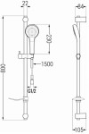 MEXEN/S - Kama DF05 Set umyvadlové a vanové baterie s příslušenstvím, chrom 72503DF05-00