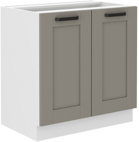 Spodní skříňka Luna 80 D 2F BB Barva korpusu: Bílá, Barva dvířek: Clay Grey