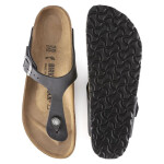 Dámské/pánské žabky Birkenstock Gizeh NU Oiled Black Regular Oiled Leather pro široká chodidla (0845251) 35