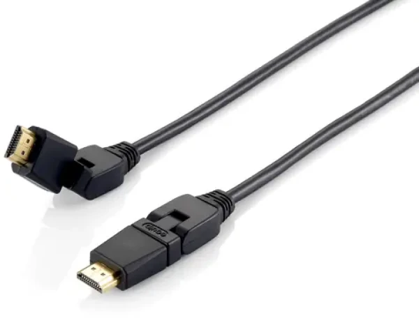 Equip HDMI 5m černý / Kabel HDMI / otočný konektor 180° / 4K 60Hz / HDMI 2.0, 18 Gbps, Ethernet (119365)