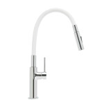 Dřezová baterie SAT se silikonovým ramínkem bílá/chrom SATBSD290B2F SATBSD290B2F