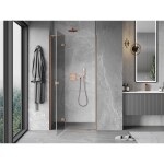 MEXEN/S - Mist-H L sprchové dveře křídlové levé 105, transparent, měď kartáčovaná 8A5L-105-000-65-00-L