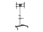 Equip 650630 stříbrná / Pojízdný stojan TV / 37-86" / VESA 600x400 / nosnost 50 kg / otočný 90° (650630)