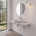 CERANO - Deska pod umyvadlo Navira Pro + 2 konzole pod desku - bílá matná - 60x46x3,6 CER-606066