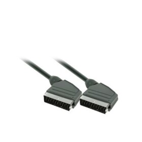 Solight SSV0115E SCART kabel / SCART konektor - SCART konektor / 21pin / 1.5m / průměr 8mm (8595092115289)