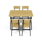 Jídelní set s 4 židlemi, 110x70x76cm, mdf, divoký dub, AUT-O2155 OAK