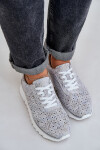 Semišové Vzorované Sportovní Boty Na Platformě S Leskem D&A LR51-635 Stříbrné 39