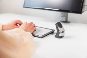 BakkerElkhuizen DXT Precision šedá / Ergonomická myš / RF Wireless + Bluetooth / 2000 DPI / 3 tlačítka (BNEDXTW)