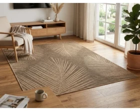 Koberec Kenzy 80x150 cm, béžový s listy