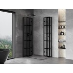 MEXEN/S - Mist-F Duo sprchový kout skládací dveře levá 110 x 95, černá kratka, černá 8A6-110L-095P-70-77