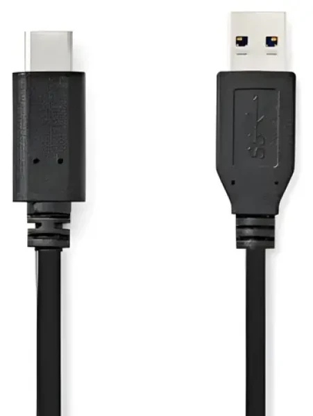 Nedis černá / Kabel USB-C / USB-A - USB-C / USB 3.2 Gen 2 / 60 W / 10 Gbps / 1 m (CCGL61650BK10)