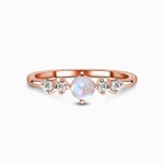 Royal Fashion prsten 14k zlato Vermeil GU-DR8702R-ROSEGOLD-MOONSTONE-TOPAZ Velikost: 8 (EU: 57-58)