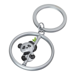 TROIKA klíčenka - panda, kovová, otočná, mix barev