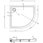 MEXEN - Flow+ Sprchová vanička čtvrtkruh asymetrická levá 90 x 80, bílá lesk 46Q108090LH