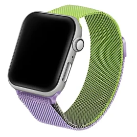 Beline Steel Collection zeleno-purpurový / Pásek pro Apple Watch / 42/44/45/49 mm / nerezová ocel