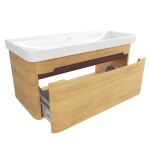 Koupelnová skříňka s umyvadlem SAT Fusion 97,5x43x45 cm dub medový mat SATFUSION100DMU SATFUSION100DMU