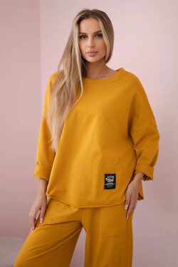 Bavlněná mikina kalhoty set 29715 hořčice - Kesi UNI