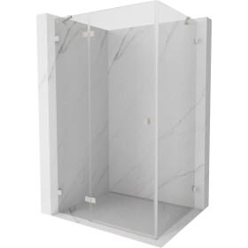 MEXEN/S - Lunar sprchový kout dveře křídlové levá 70 x 90, transparent, nikl kartáčovaný 834-070-090-97-00-L