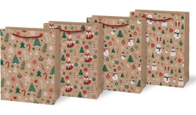 Taška vánoční set 4ks M LUX KRAFT mix V9 (190x250x90)