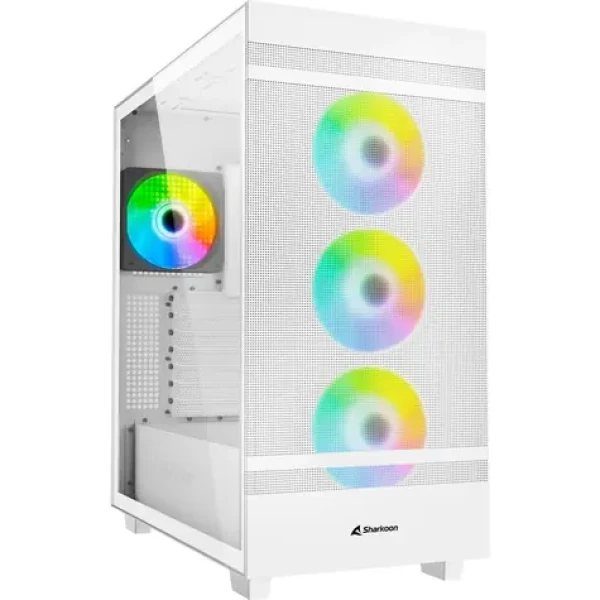 Sharkoon Rebel C50 RGB bílá / ATX / 2x USB 3.2 / 1x USB-C / 4x 120mm / bez zdroje / průhledná bočnice (4044951038251)