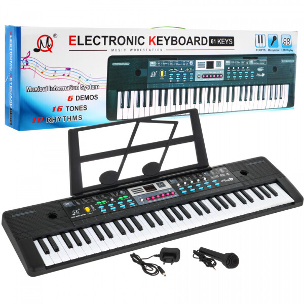 Mamido Dětský keyboard černý s mikrofonem