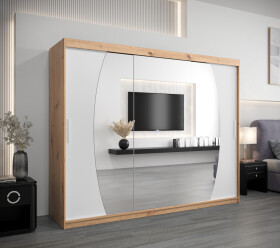 Šatní skříň Abi E0 Barva korpusu: Dub artisan, Rozměry: 250 cm, Dveře: Bílá