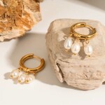 ELENYS Pearl Trio – pozlacené náušnice 18K žluté zlato