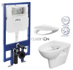 JIKA předstěnový instalační 8 cm systém bez tlačítka + WC CERSANIT CLEANON PARVA + SEDÁTKO H894652 X PA2