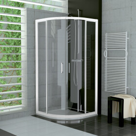 SanSwiss TER500900407 Sprchový kout čtvrtkruhový 90×90 cm, bílá/sklo