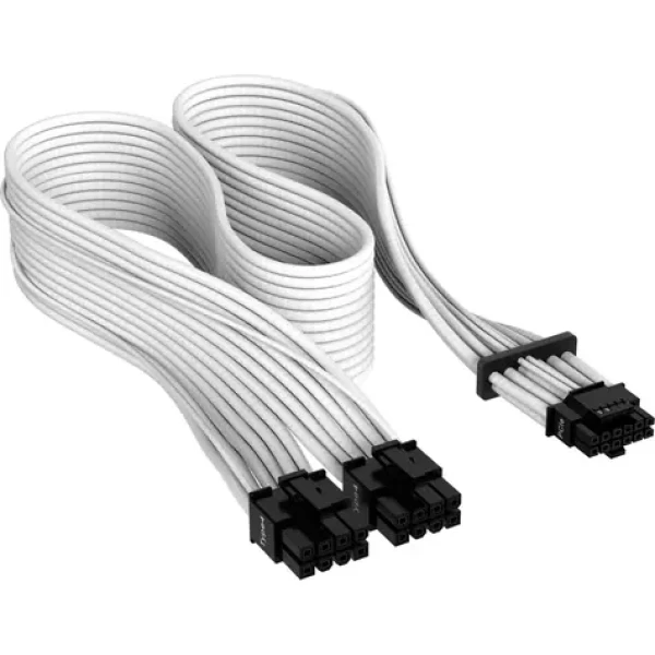 Corsair Premium Sleeved PCIe 5.0 12VHPWR PSU adapter cable bílá / 50 cm (CP-8920332)