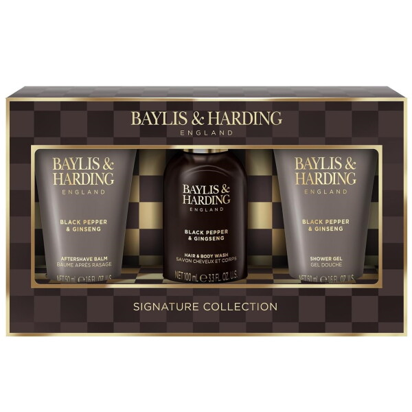 Baylis & Harding Sada pánské kosmetiky Black Pepper & Ginseng, černá barva, plast