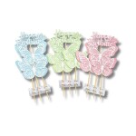 Dortisimo Zápich do dortu Happy Birthday s motýly zelený (4 ks)