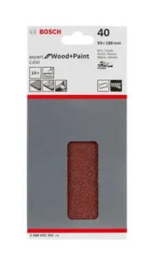 BOSCH C430 Brusný papír na dřevo P40 / 93x186 mm / 10 ks (2608605302)