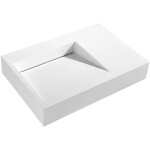 CERANO - Umyvadlo z litého mramoru Tokio - nástěnné - bílá matná - 73,5x49,7 CER-8050BD80373