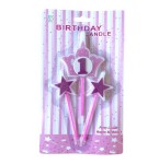 Dortisimo Svíčky koruna růžová s číslem 1 a hvězdičky růžové