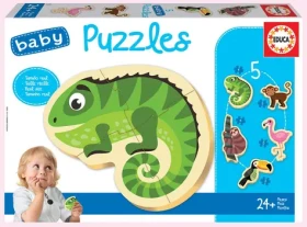 EDUCA Baby puzzle Tropická zvířata 5v1 (3-5 dílků)