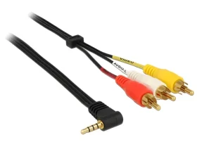 Delock Jack 3,5 mm 90° 3x Cinch černý / Audio kabel / 1,5 m (84504)