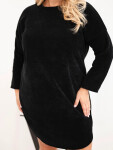 Dámské šaty Plus Size manšestrové s volným střihem černá UNI