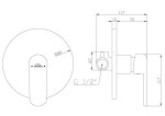 INVENA - 1-cestná nástěnná baterie SIROS BP-90-CO1-A