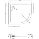 MEXEN - Flow Sprchová vanička čtvrtkruh asymetrická slim levá 100 x 80, bílá lesk 46Q108010L